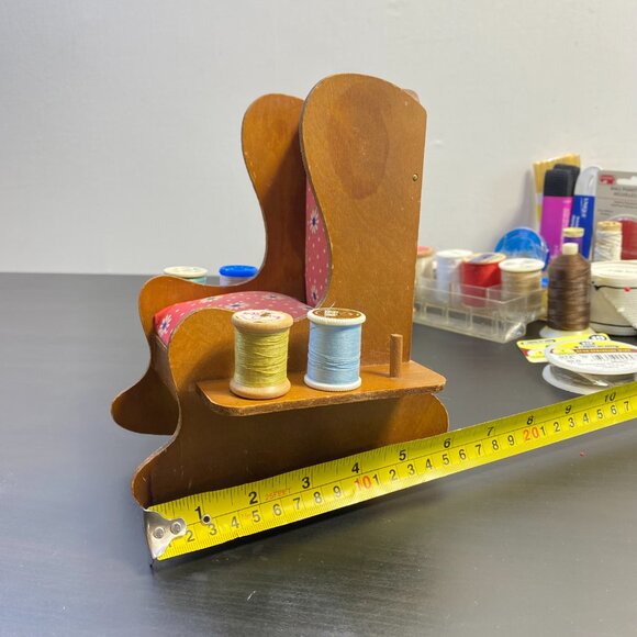 Sewing rocking Chair With Pin Cushion, Threads and Tools, Sewing Thread Holder - Picture 6 of 10